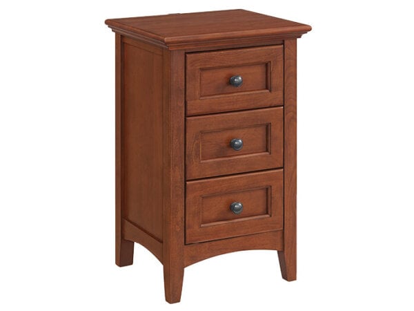 Whittier McKenzie Small 3‑Drawer Nightstand (Cherry) Nightstands Whittier Wood