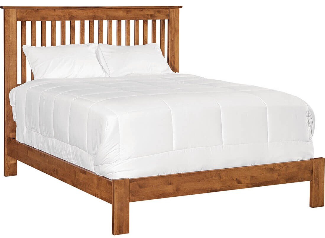 Archbold-Furniture-Shaker-Slat-Queen-Bed-Low-Footboard-61353-612981 Archbold Shaker Slat Bed - Low Footboard - Image 1