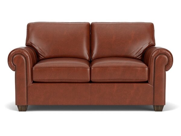 Flexsteel Carson Leather Loveseat Sofas Customizable 3