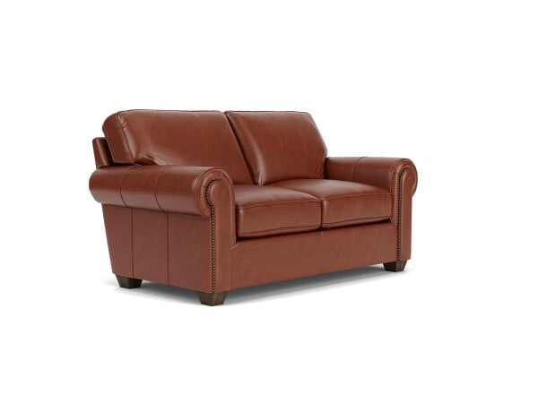 Flexsteel Carson Leather Loveseat Sofas Customizable