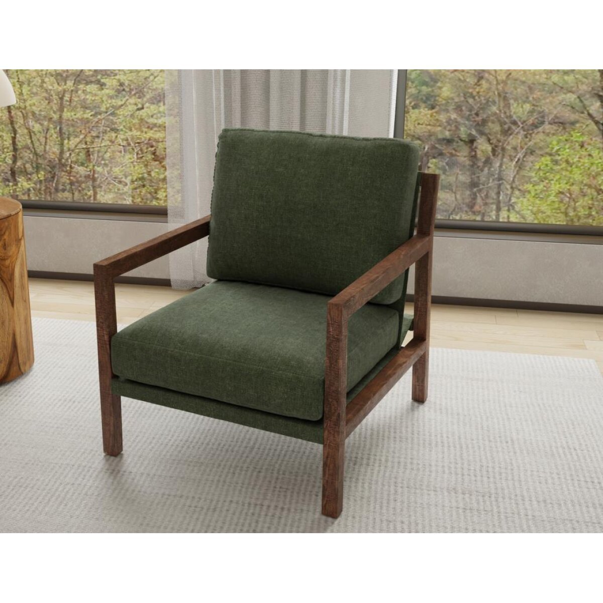 IFD Milan Chair in Olive Fabric Chairs International Furniture Direct 3