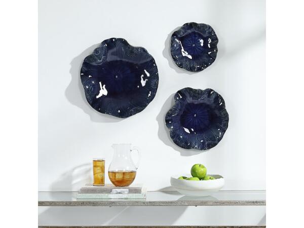 Uttermost Abella Blue Ceramic Wall Decor - Image 3