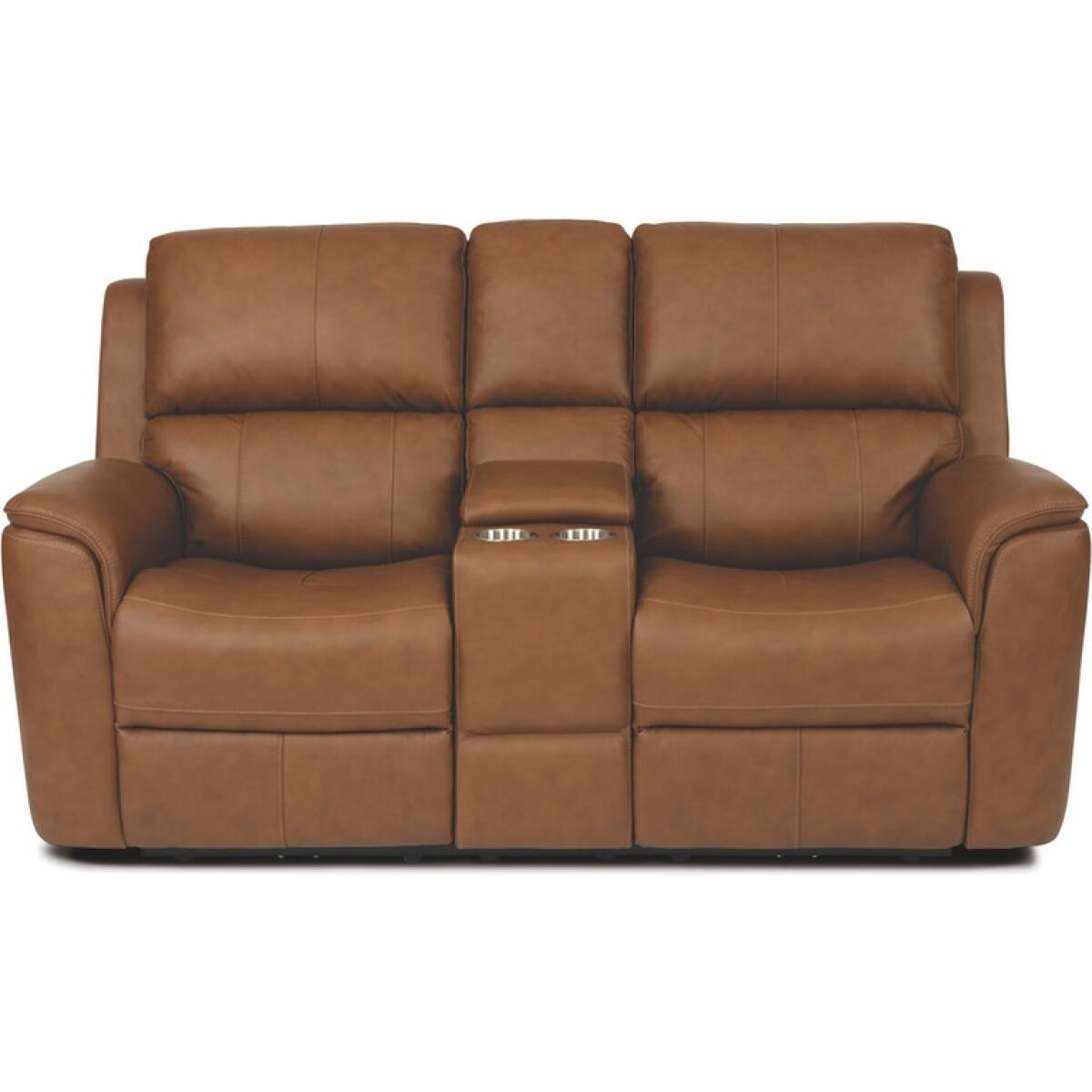 Fexsteel Henry Power Reclining Loveseat with Console Loveseats Customizable 3