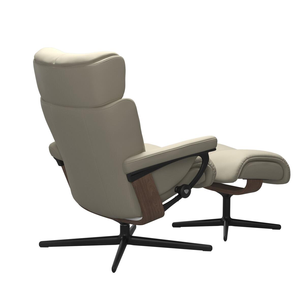 Stressless® Magic (S) Cross Base Recliner with Ottoman Recliners Stressless 4
