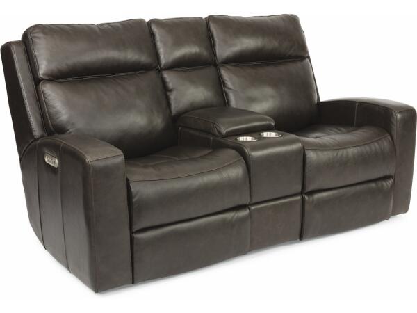 Cody Power Reclining Loveseat with Console and Power Headrests Recliners Customizable