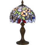 Tiffany 14 inch 40 watt Antique Brass Accent Table Lamp