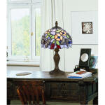 Tiffany 14 inch 40 watt Antique Brass Accent Table Lamp - Image 2