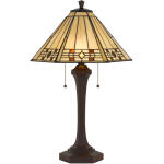 Tiffany 26 inch 60 watt Matt Black Table Lamp