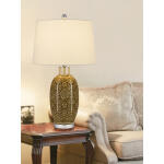 3 Way Olive Ceramic Table Lamp - Image 2