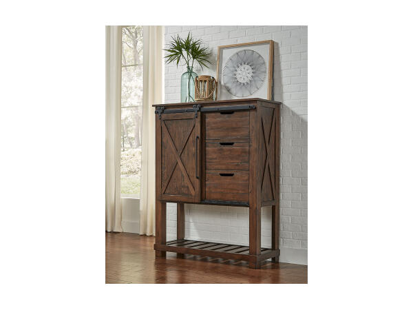 Sun Valley Dark Brown Barn Door Chest Chests A-America 3