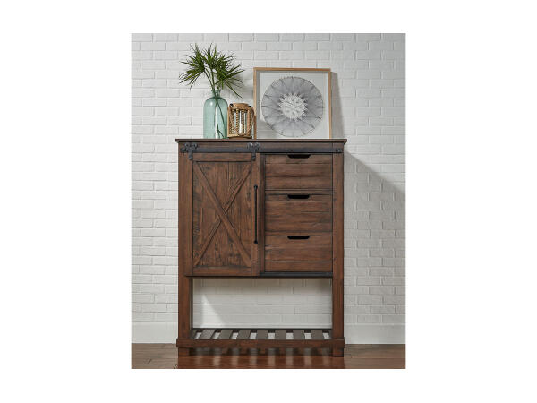 Sun Valley Dark Brown Barn Door Chest Chests A-America
