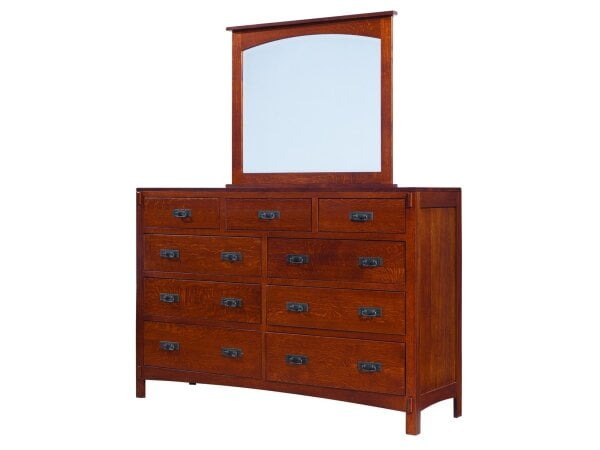 Mavin American Craftsman Dresser with Mirror Bedroom Customizable 3