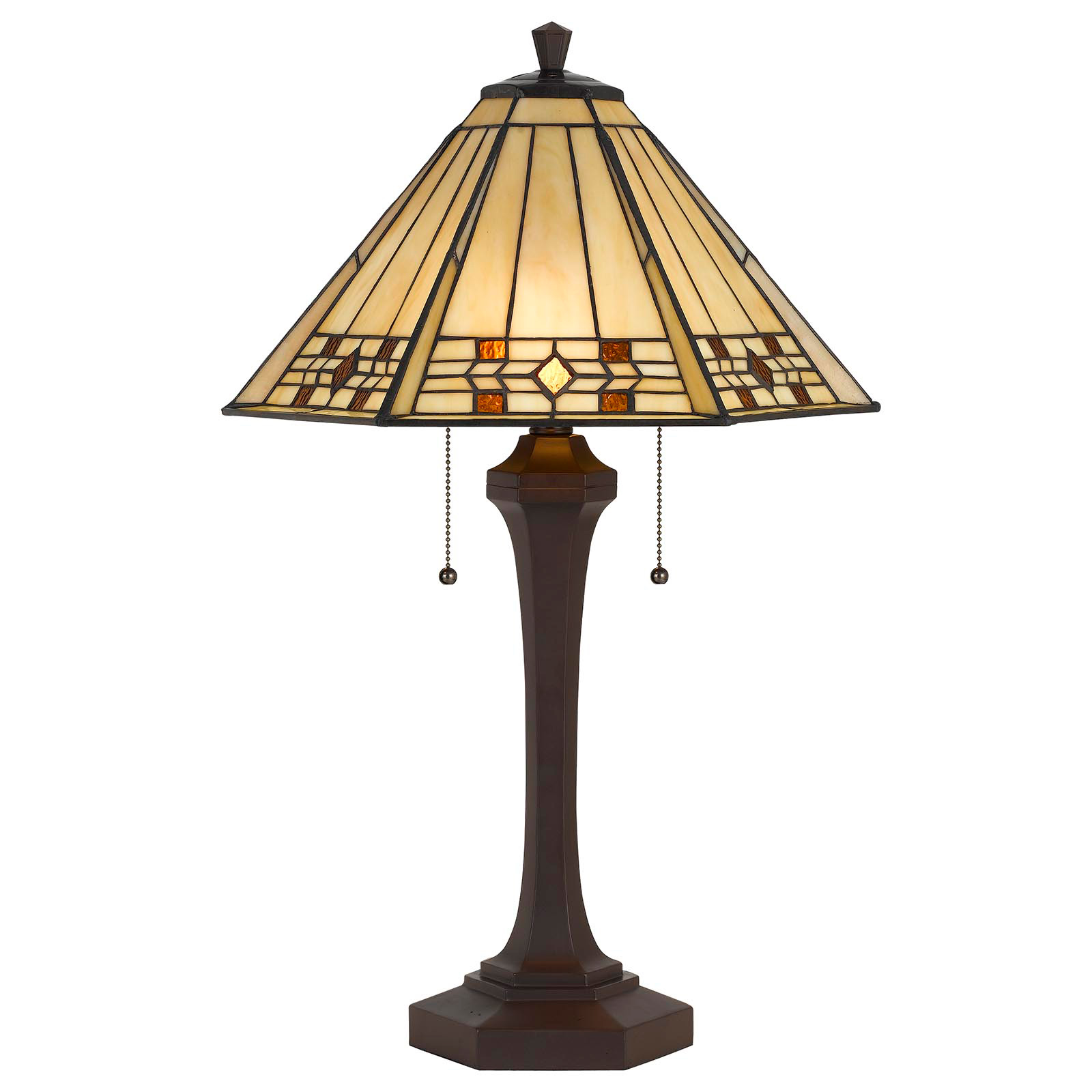Cal Lighting Tiffany Table Lamp - Matte Black